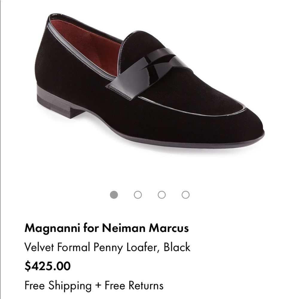 Magnanni for NM Velvet Formal Penny Loafer, Black